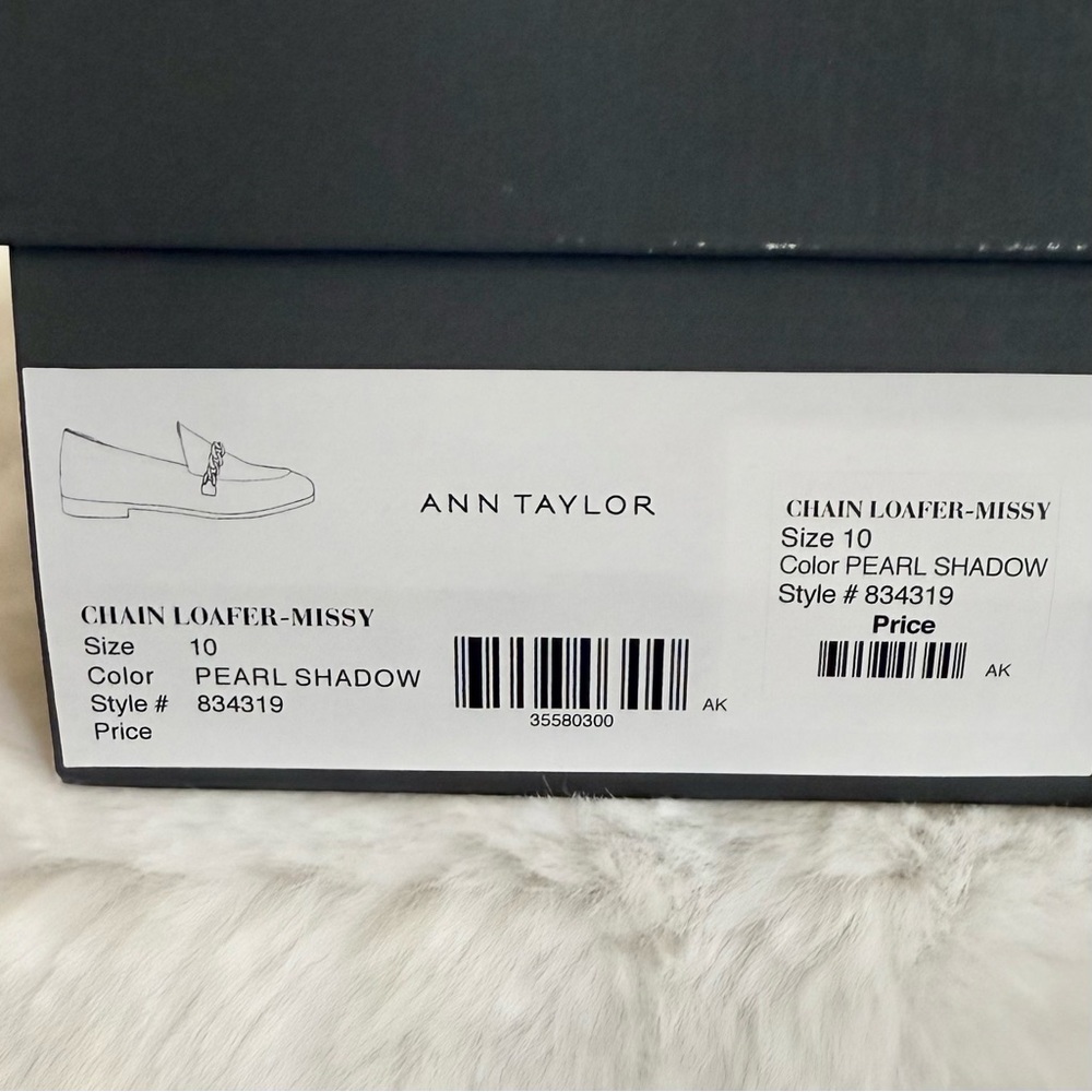 ANN TAYLOR NEW 10 10.5 Chain Leather Loafers in Pearl Shadow • Old Money Classic - Picture 10 of 14